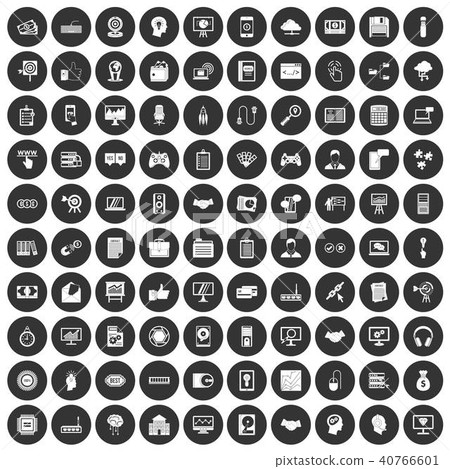 100 web development icons set black circle 40766601
