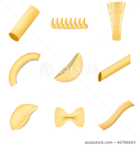 Macaroni pasta spaghetti mockup set, realistic style 40766603