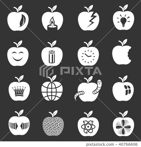 Apple logo icons set grey vector Apple logo icons set grey vector 40766606