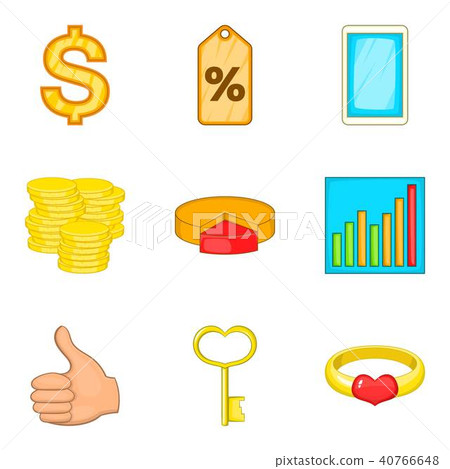 Occupy money icons set, cartoon style Occupy money icons set, cartoon style 40766648