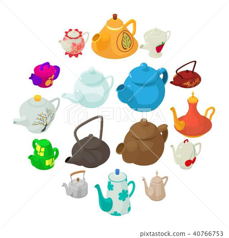 Teapot icons set, isometric style. Teapot icons set, isometric style. 40766753