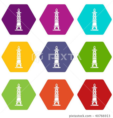 Navigate tower icons set 9 vector Navigate tower icons set 9 vector 40766913