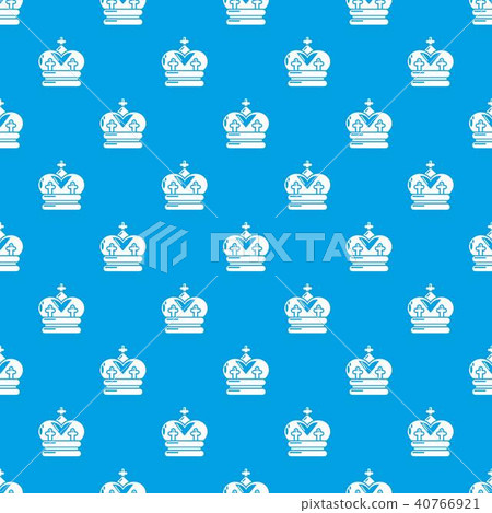 Crown pattern vector seamless blue - Stock Illustration [40766921] - PIXTA