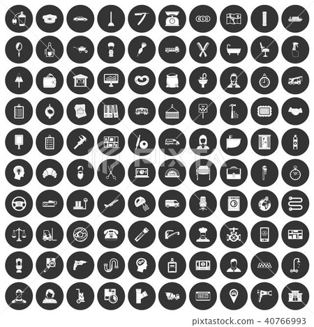 100 work icons set black circle 100 work icons set black circle 40766993