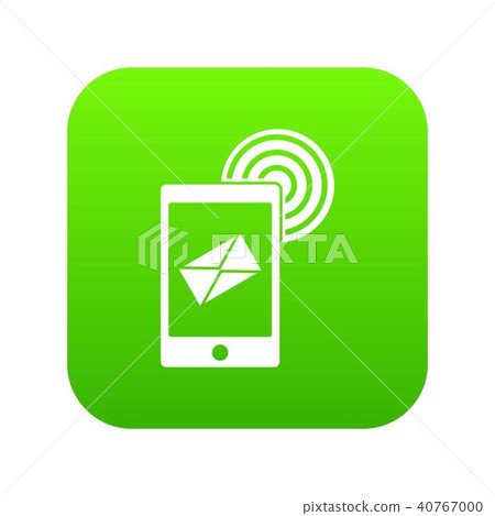Mobile mail sign icon digital green 40767000
