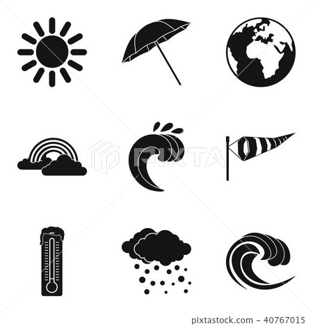 Air icons set, simple style 40767015