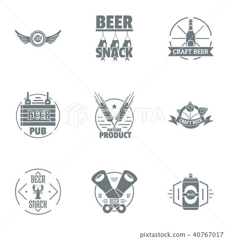Craft beer logo set, simple style Craft beer logo set, simple style 40767017