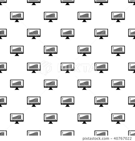 Graph on the monitor pattern vector seamless 40767022