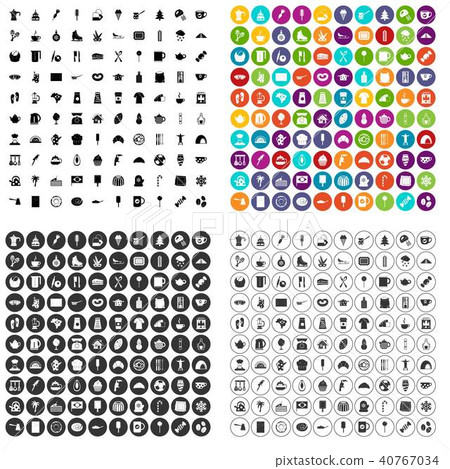 100 coffee icons set vector variant 40767034