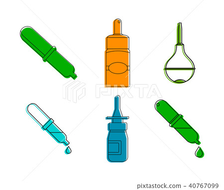 Pipette icon set, color outline style Pipette icon set, color outline style 40767099