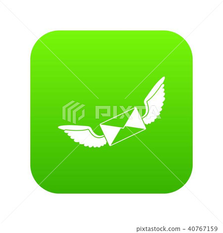 Love letter icon digital green 40767159