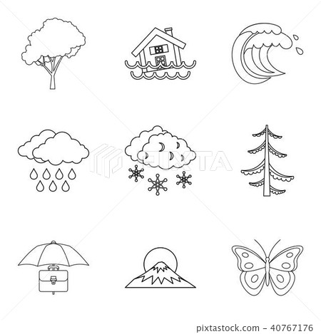 Atmospheric condition icons set, outline style 40767176