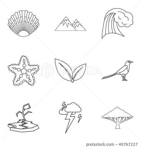 Thaw icons set, outline style Thaw icons set, outline style 40767227