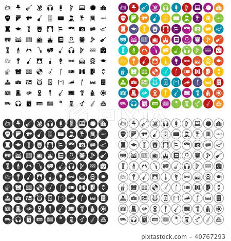 100 conservatory icons set vector variant 40767293