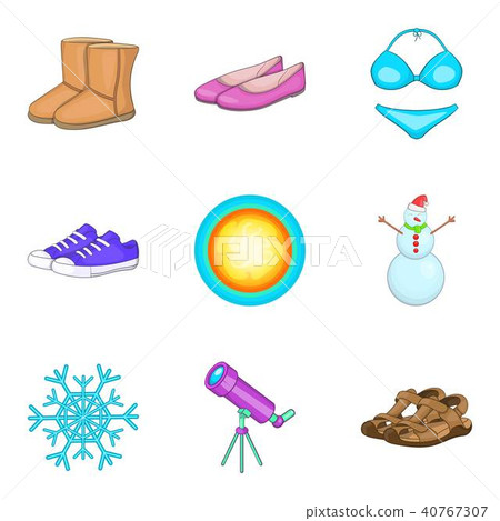 Warm atmosphere icons set, cartoon style Warm atmosphere icons set, cartoon style 40767307