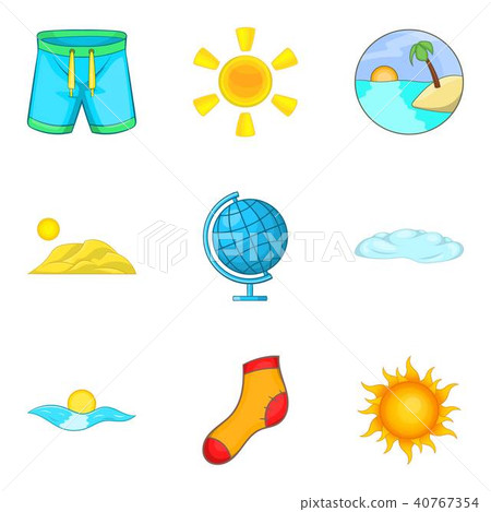 Mild weather icons set, cartoon style 40767354
