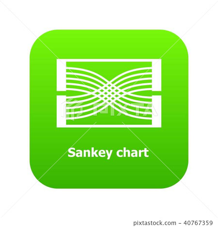 Sankey chart icon green vector Sankey chart icon green vector 40767359