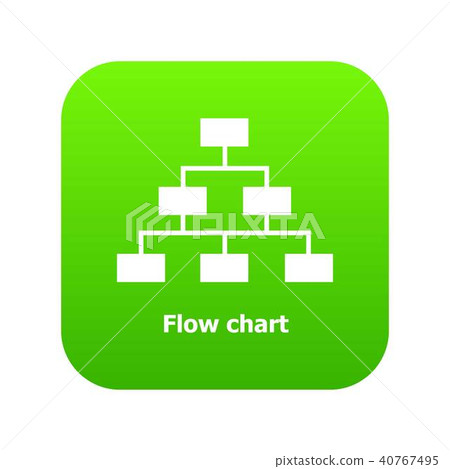 Flow chart icon green vector Flow chart icon green vector 40767495