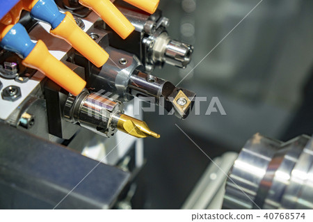 Close-up of the CNC lathe machine Close-up of the CNC lathe machine 40768574