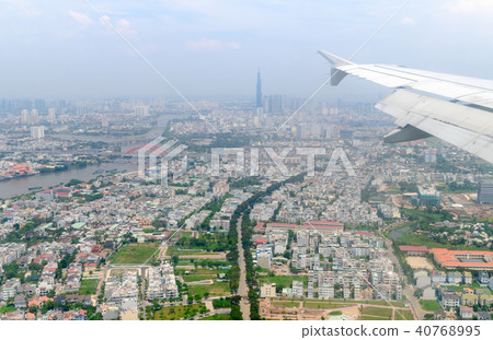 Ho Chi Minh city from window airplane Ho Chi Minh city from window airplane 40768995