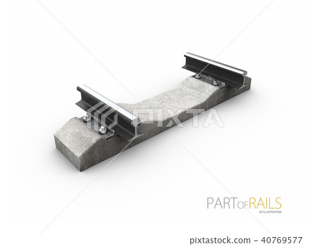 Steel train rail track profile symbol 40769577