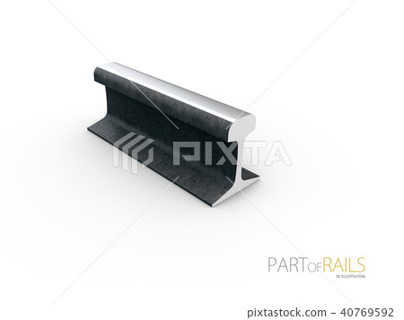 Steel train rail track profile symbol 40769592