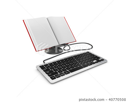 keyboard and book with blank page keyboard and book with blank page 40770508