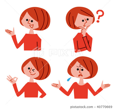 Female upper body 4 poses 40770669