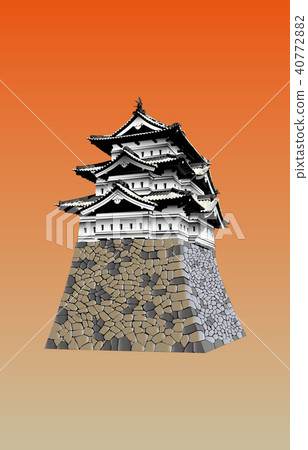 日本城堡現存的Tenshu Hirosaki Castle日落回來 日本城堡現存的Tenshu Hirosaki Castle日落回來 40772882