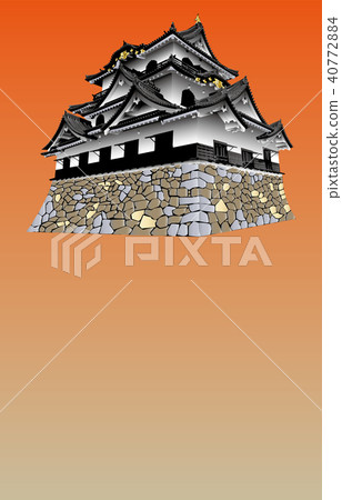 日本城堡現存的Tenshu Hikone城堡日落回來 40772884