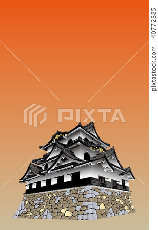 日本城堡現存的Tenshu Hikone城堡日落回來 40772885