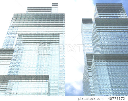 CG illustration urban building business aori... - Stock Illustration ...