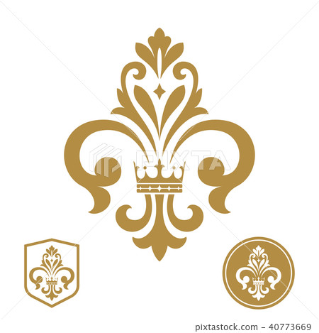 Gold royal lily. Heraldic sign, logo Gold royal lily. Heraldic sign, logo 40773669