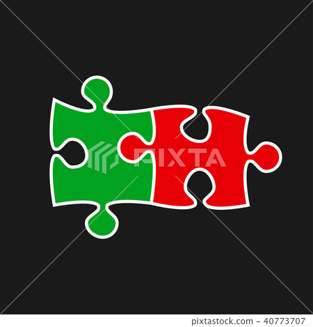 Two Piece Puzzle. 2 Step Puzzle Object Couple. 40773707