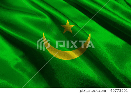 Mauritania national flag 3D illustration symbol.  40773901