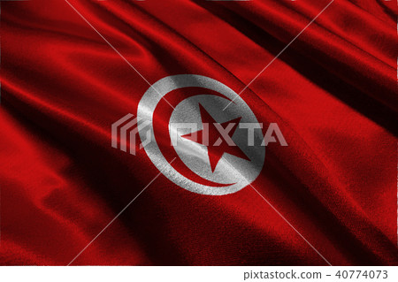 Tunisia national flag 3D illustration symbol Tunisia national flag 3D illustration symbol 40774073