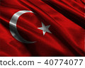 Turkey national flag 3D illustration symbol 40774077