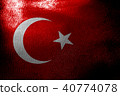 Turkey national flag 3D illustration symbol 40774078
