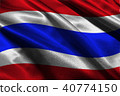 Thailand national flag 3D illustration symbol. 40774150