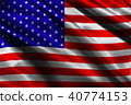 USA national flag 3D illustration symbol.  40774153