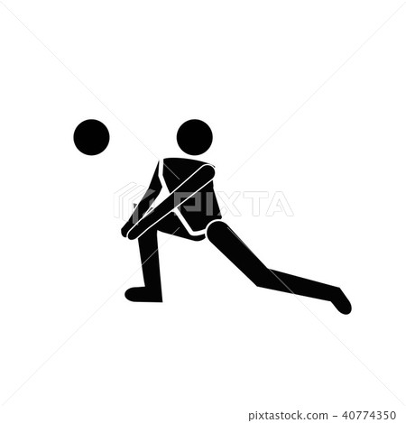 Vector black volleyball icon Vector black volleyball icon 40774350