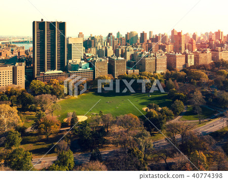Central park baseball court and buildings 40774398