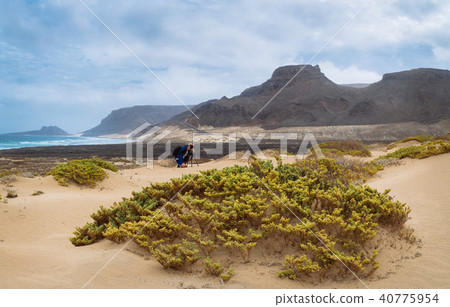 Freedom, space, solitude and lonely bay on the eastern coastline of Sao Vicente Island Cape Verde 40775954