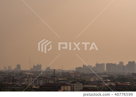 City downtown in the mist or smog 40776599