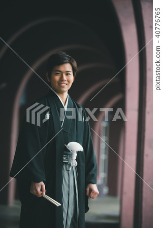 haori with a family crest, person, male 40776765