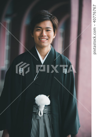 hakama with family crest, male, man 40776767