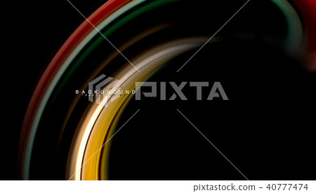 Abstract wave lines fluid rainbow style color stripes on black background Abstract wave lines fluid rainbow style color stripes on black background 40777474