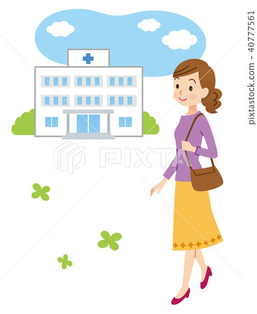 A woman going to a hospital A woman going to a hospital 40777561