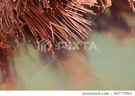 Copper Wire on Metal Surface with Reflection 40777963