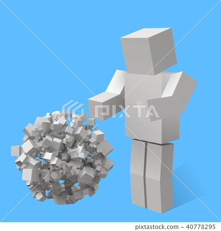 big sphere formed by random cubes and cubic character 40778295